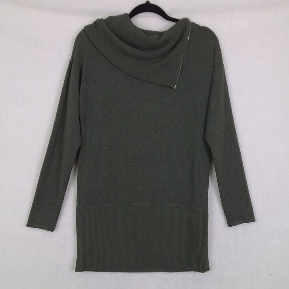 White House Black Market Petite Sweater Dress Size XS Soft‎ Turtleneck Green - Picture 1 of 11